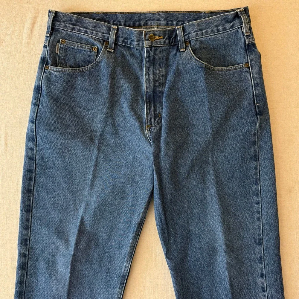Carhartt B17 DST Relaxed Fit Jeans Mens 38x32 Blue Dark Stone Denim Workwear